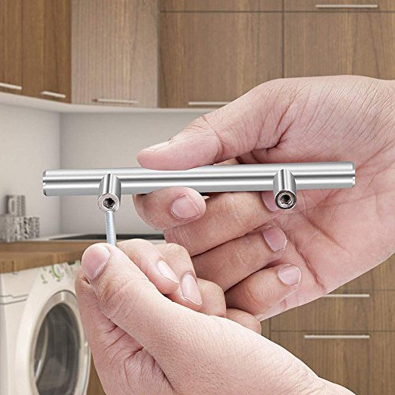 Aimyoo Cabinet Handles - Pack of 30 Stainless Steel T Bar Drawer Pulls Cupboard Knob for Kitchen Furniture Hardware (Overall Length: 5", Hole Center: 3") - Image 5
